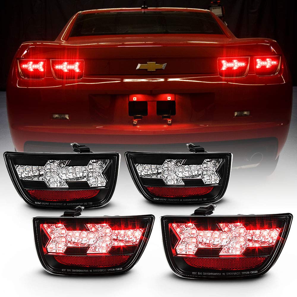 ACANII LED Tail Lights for 2010-2013 Chevy Camaro - Black Housing Brake Lamps Replacement (Driver & Passenger Side) - Upgrade Your Car's Style & Visibility for Night Driving & Custom Look