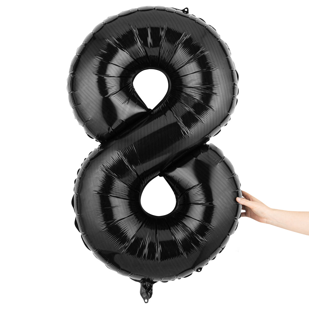 Balloonify Black Mylar Number 8 Balloon - 40 Inch Large Foil Balloon for Birthday Party Decorations (1 Count Box) - Perfect for Birthday Celebrations, Anniversaries & Special Events