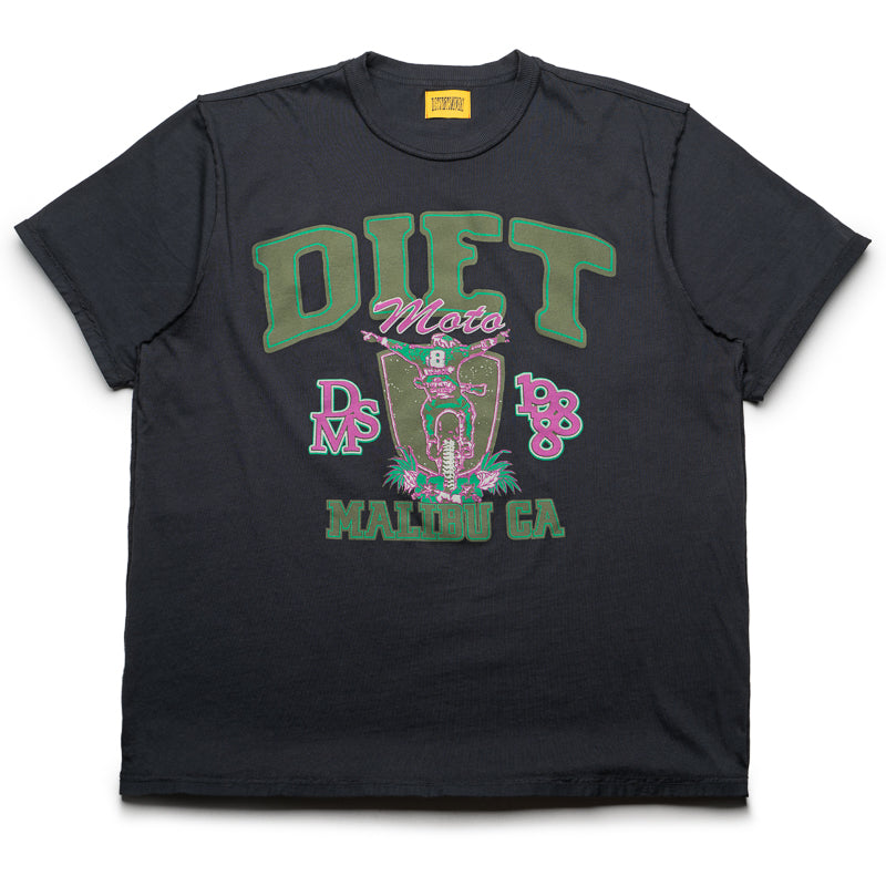 Diet Starts Monday Moto Tee - Vintage Black Graphic T-Shirt for Women | Casual Streetwear & Gym Motivation Apparel