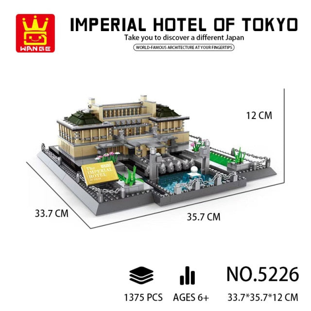 Wange Architecture The Imperial Hotel of Tokyo - Premium Collectible Building Model Set for Adults, Perfect for Home Decor, Office Display & Architecture Enthusiasts
