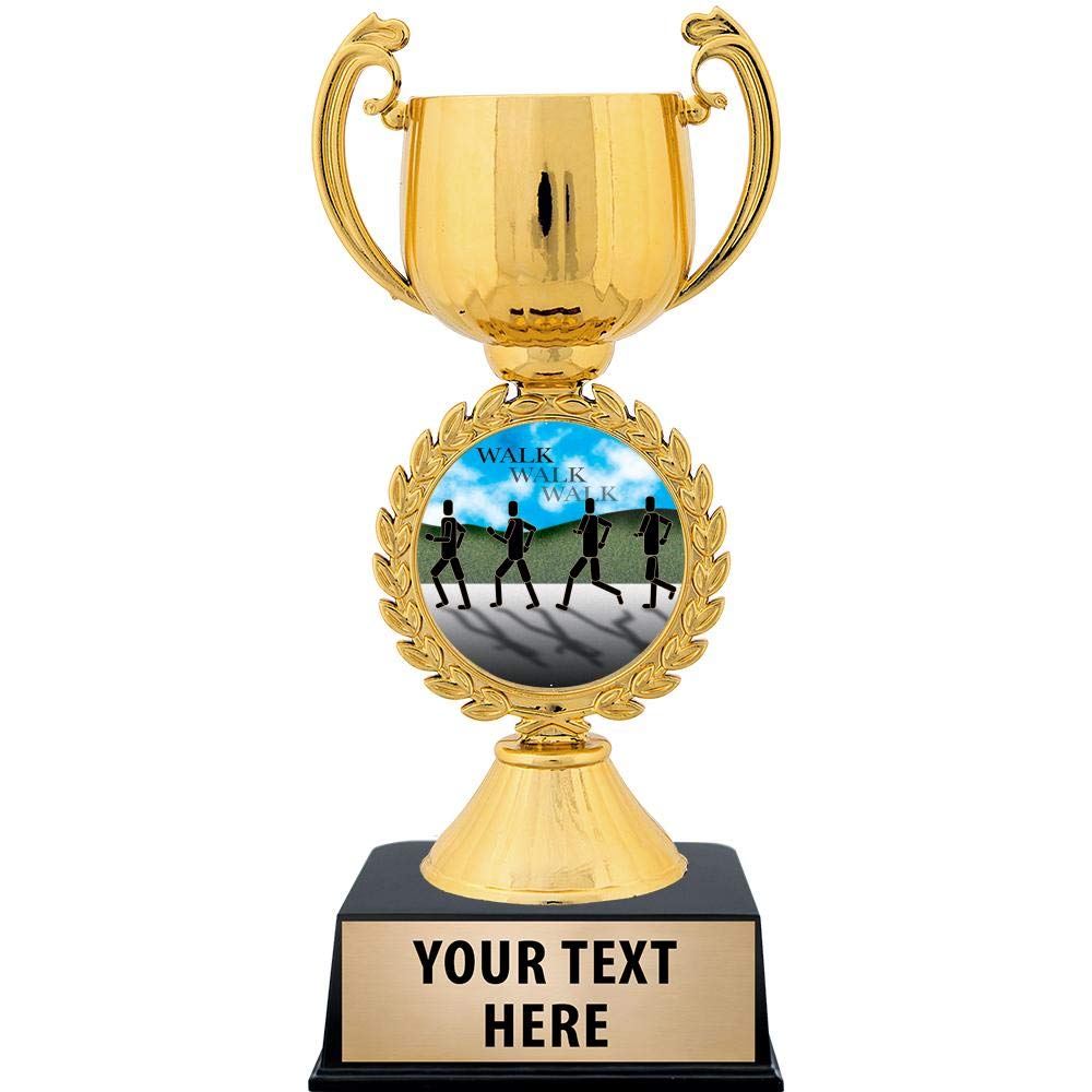 Personalized Gold Cup Walking Trophy - 7.25