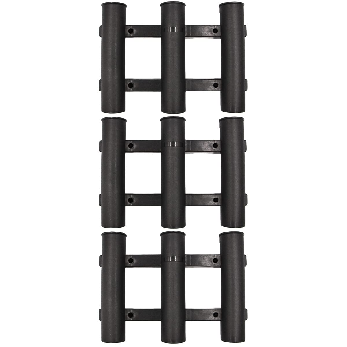 INOOMP 3-Piece Heavy Duty Fishing Rod Holder Set - Thick Plastic Kayak & Boat Mount with Screws for Secure Pole Storage - Perfect for Saltwater, Freshwater & Offshore Anglers (Black) - Ideal for Kayak Fishing, Boat Trips & Shore Casting