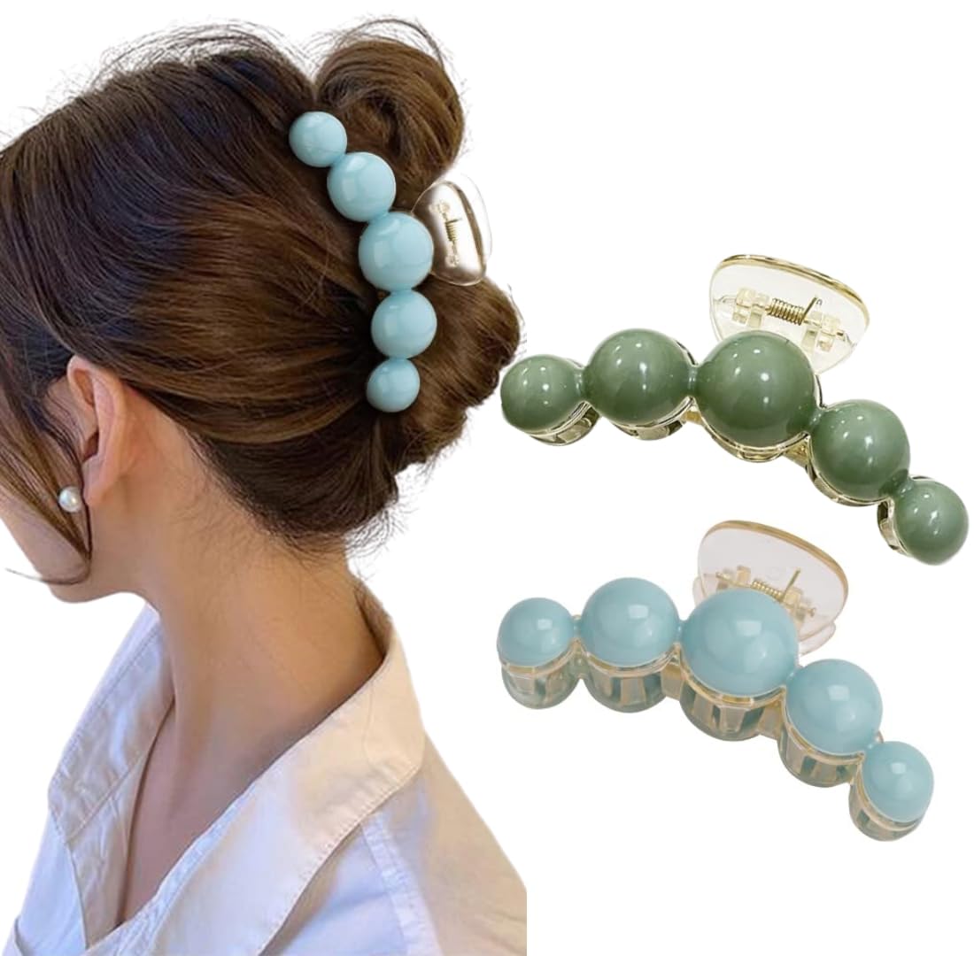 Tresneria Big Pearl Hair Clips for Women and Girls - Set of 2 Elegant Hair Accessories for Parties, Weddings & Everyday Style