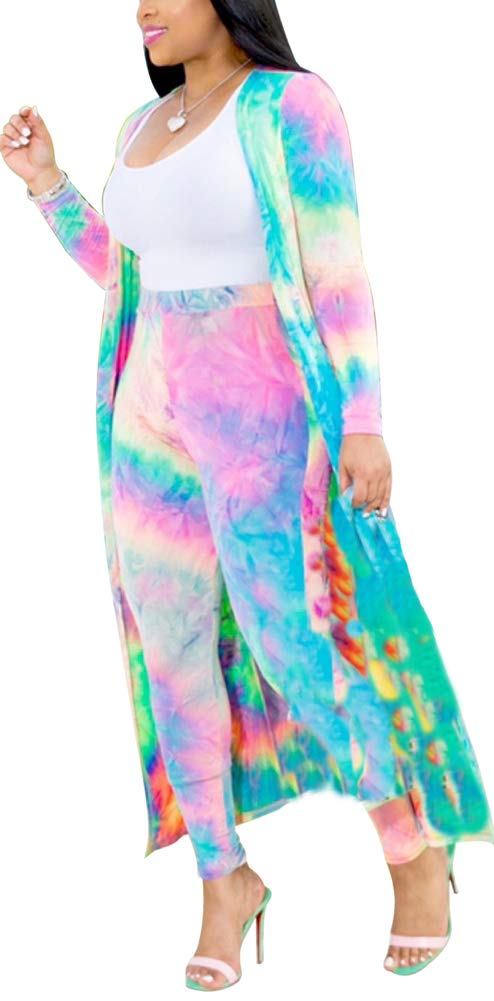 LTOTXKMR Women's 2 Piece Outfit - Floral Print Open Front Cardigan & Lounge Pants Set | Casual Chic Loungewear for Home, Travel & Street Style