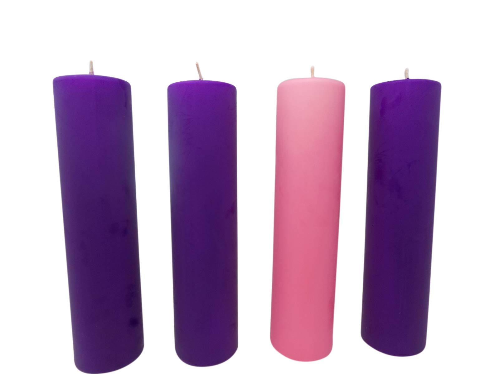 Premium Stearine Christmas Pillar Advent Candles for Churches - 3 x 12 Inch Set of 4 - Perfect for Holiday Decorations, Religious Ceremonies & Festive Home Decor