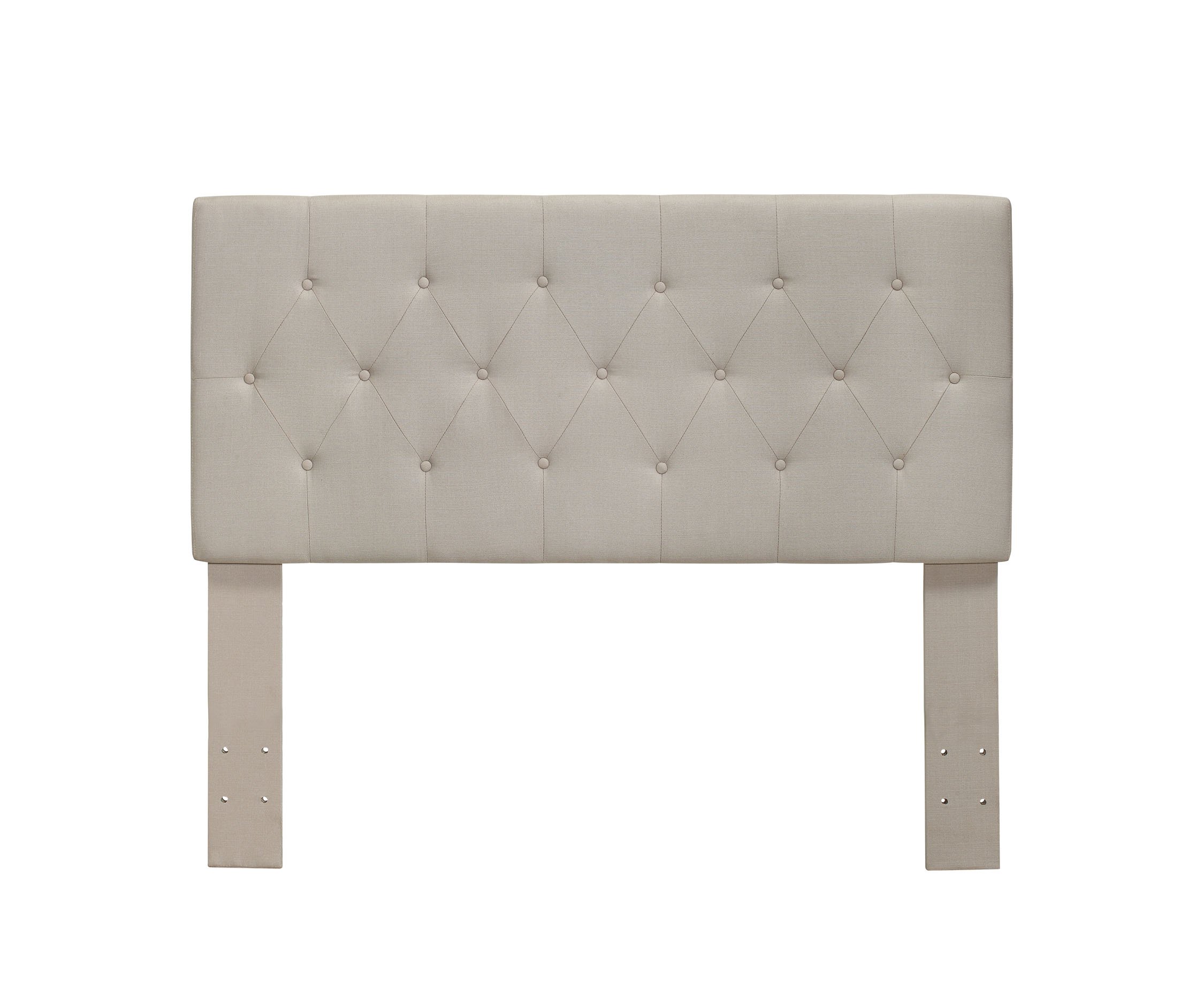 Furniture of America Gardenia Button Tufted Fabric Headboard - Full/Queen Size, Ivory Upholstered Bed Frame Headboard for Master Bedroom & Guest Room Decor