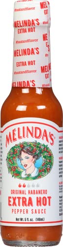 Melinda's Original Habanero Pepper Sauce - Extra Hot 5 fl oz (148ml) | Spicy Hot Sauce for Tacos, Wings & Mexican Food | Gluten-Free & Vegan Friendly