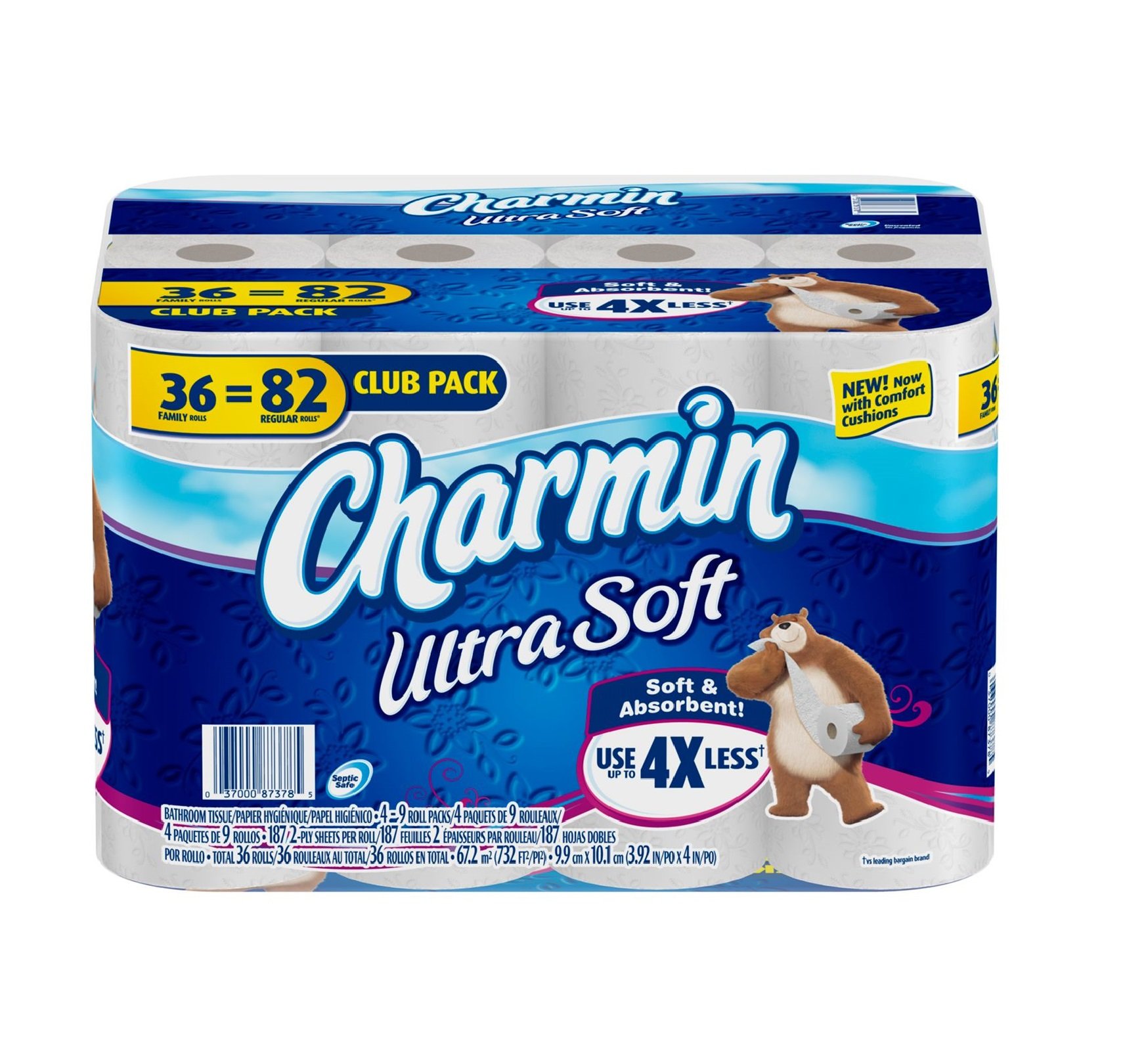 Charmin Ultra Soft Bathroom Tissue - 36 Family Rolls (81 Regular Rolls) | Premium Toilet Paper for Home & Office Use | Gentle & Strong for Everyday Comfort
