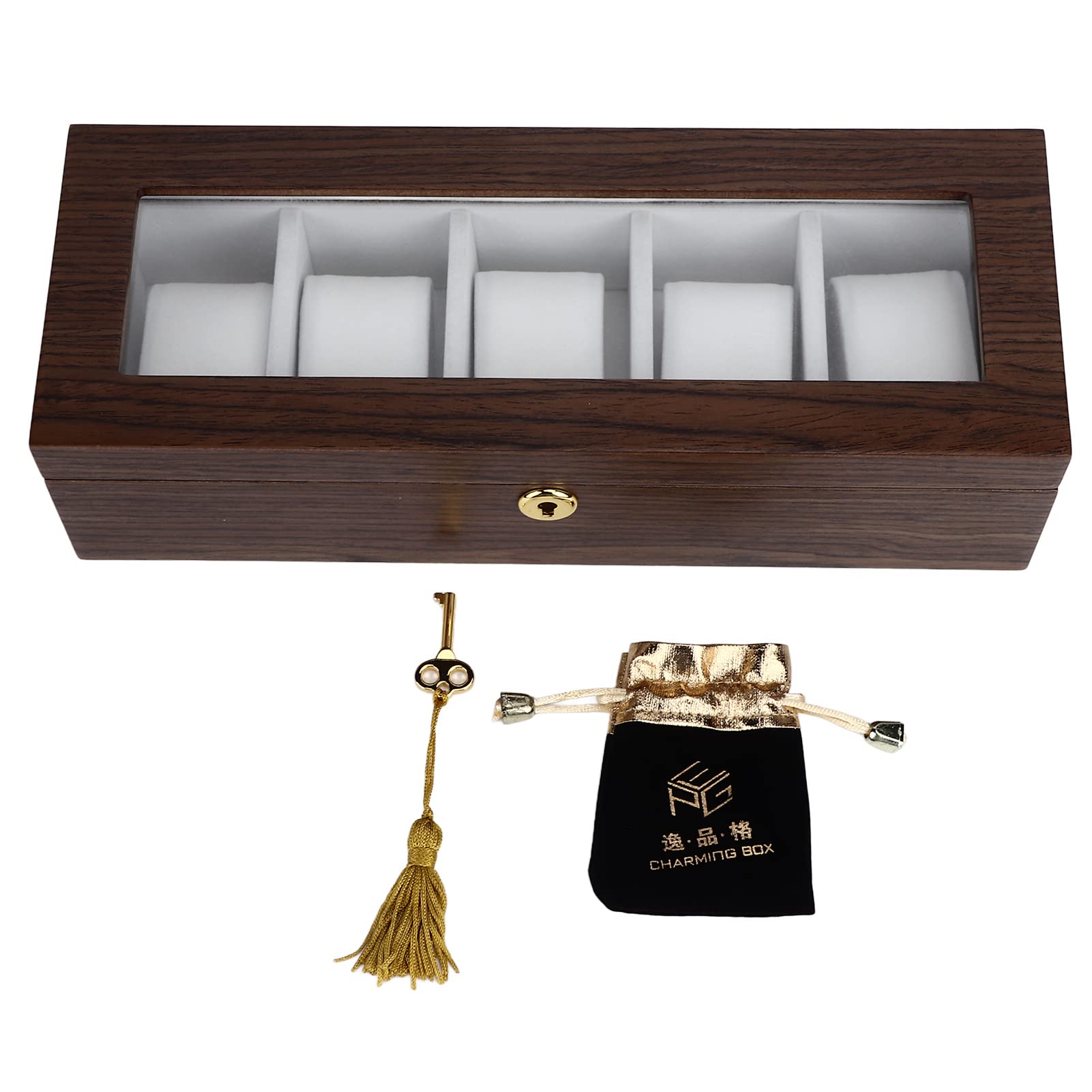 CHICIRIS Luxury Watch Box Organizer - 5 Large Slots Durable Watch Display Case for Men & Women | Perfect for Watch Collection Storage, Travel & Gift Giving