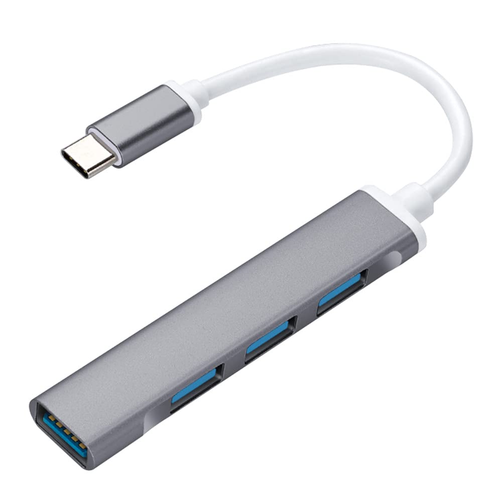 JacobsParts USB-C to USB 3.0 Hub - 4 Port USB C Splitter Adapter for MacBook Pro/Air, iPad, PC, Chromebook & Smartphones - Perfect for Office Work, Travel & Multi-Device Charging