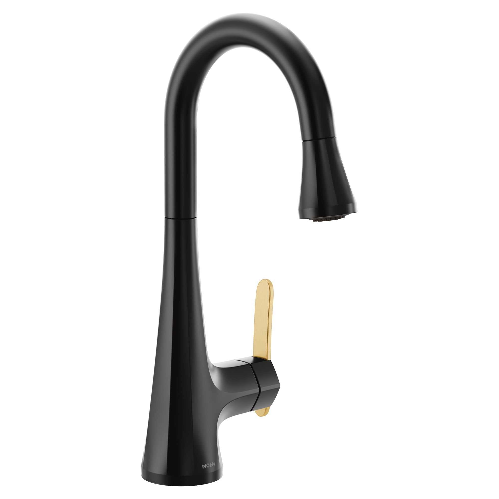 MOEN® High Arc Kitchen Faucet with Pull-Down Sprayer in Matte Black - Perfect for Modern Kitchens and Easy Dishwashing