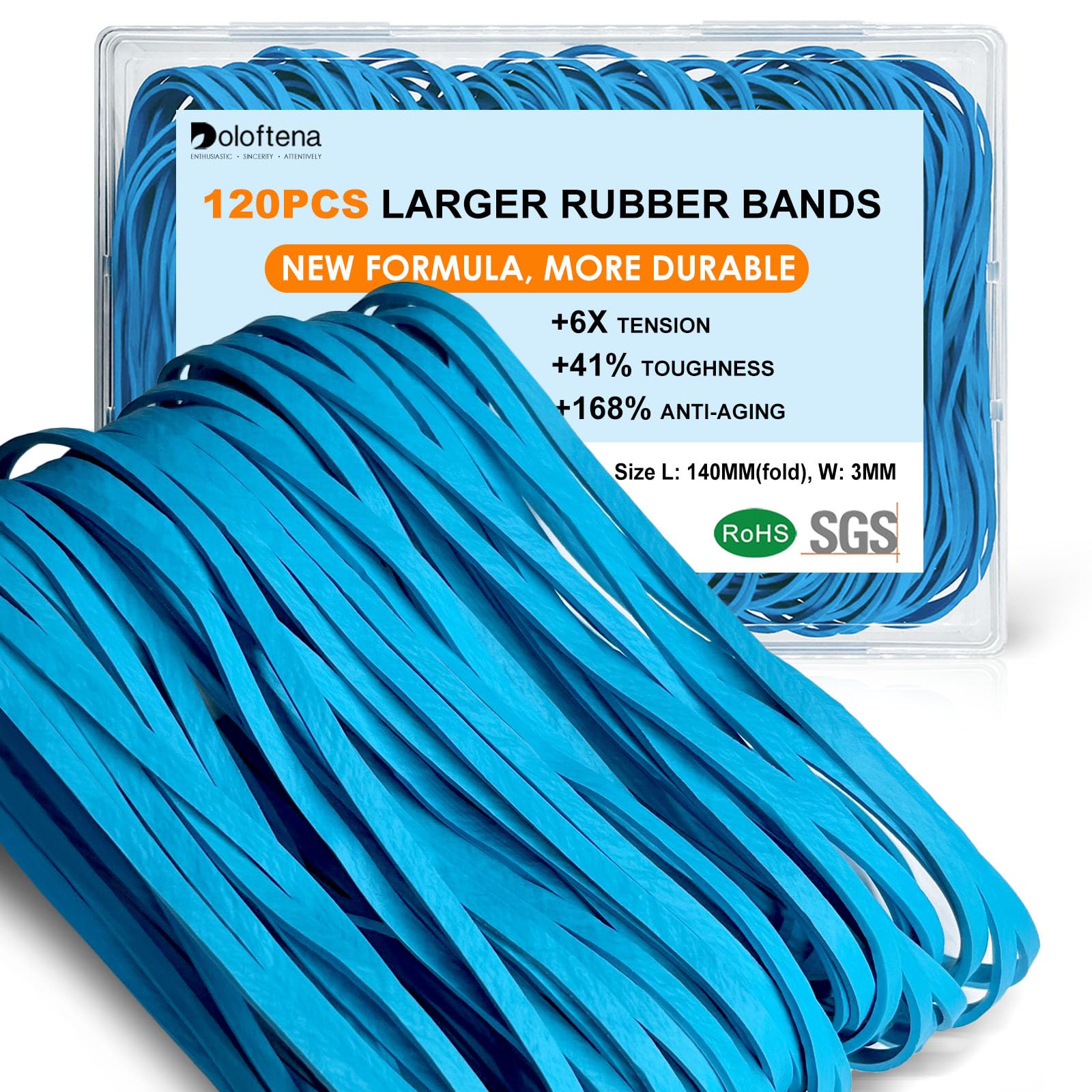 120pcs Heavy Duty Large Rubber Bands Bulk - Extra Strong Elastic Bands for Office, School, Home & Kitchen - Perfect for File Folders, Trash Cans, Bundling & Organizing Supplies