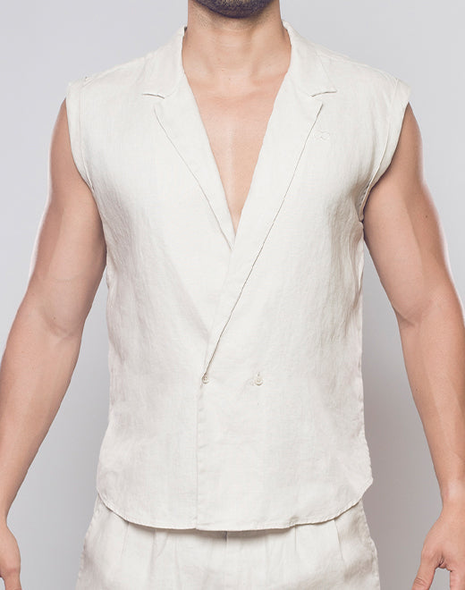 2Eros Breezy Linen Single Button Wrap Vest for Women - Lightweight Summer Cover Up - Beach, Pool, or Casual Outfit Essential