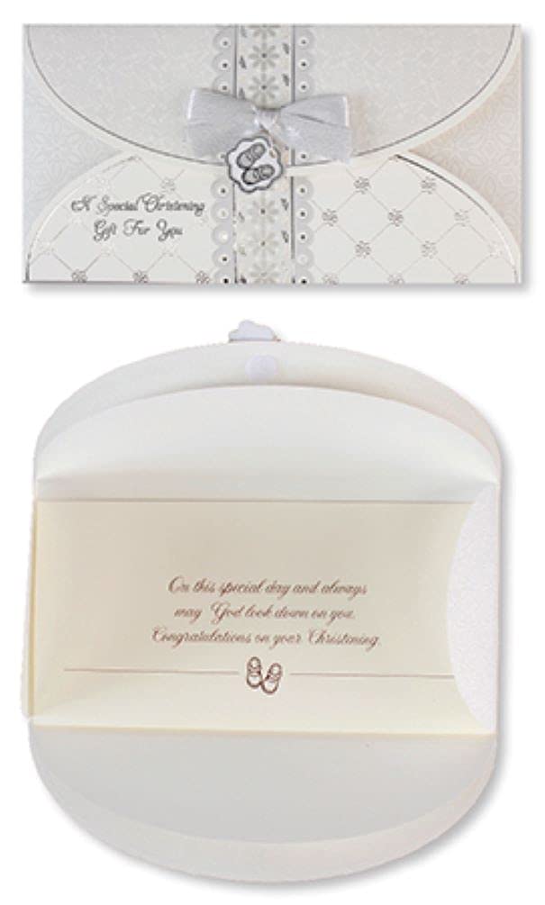Luxury Money Voucher Wallet Card - Elegant White Christening Gift for Baby, Baptism, First Communion & Special Occasions