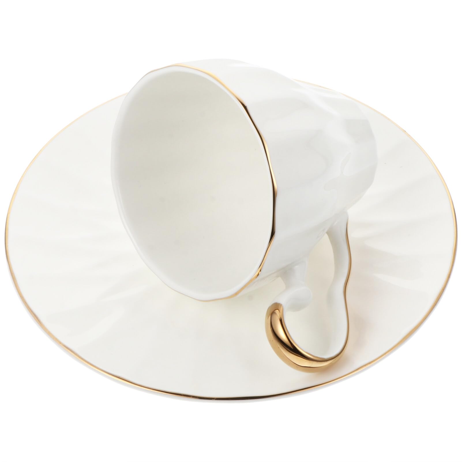 Premium White Bone China Cappuccino & Espresso Cup Set with Saucers - Elegant Ceramic Coffee Mugs for Home, Café & Travel Use