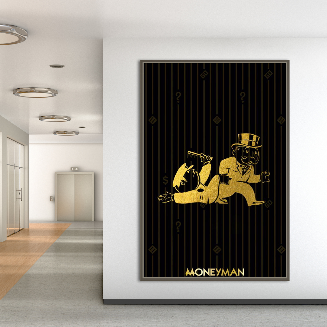 Alec Monopoly Gold Money Man Millionaire Canvas Print - Luxury Wall Art for Home & Office Decor