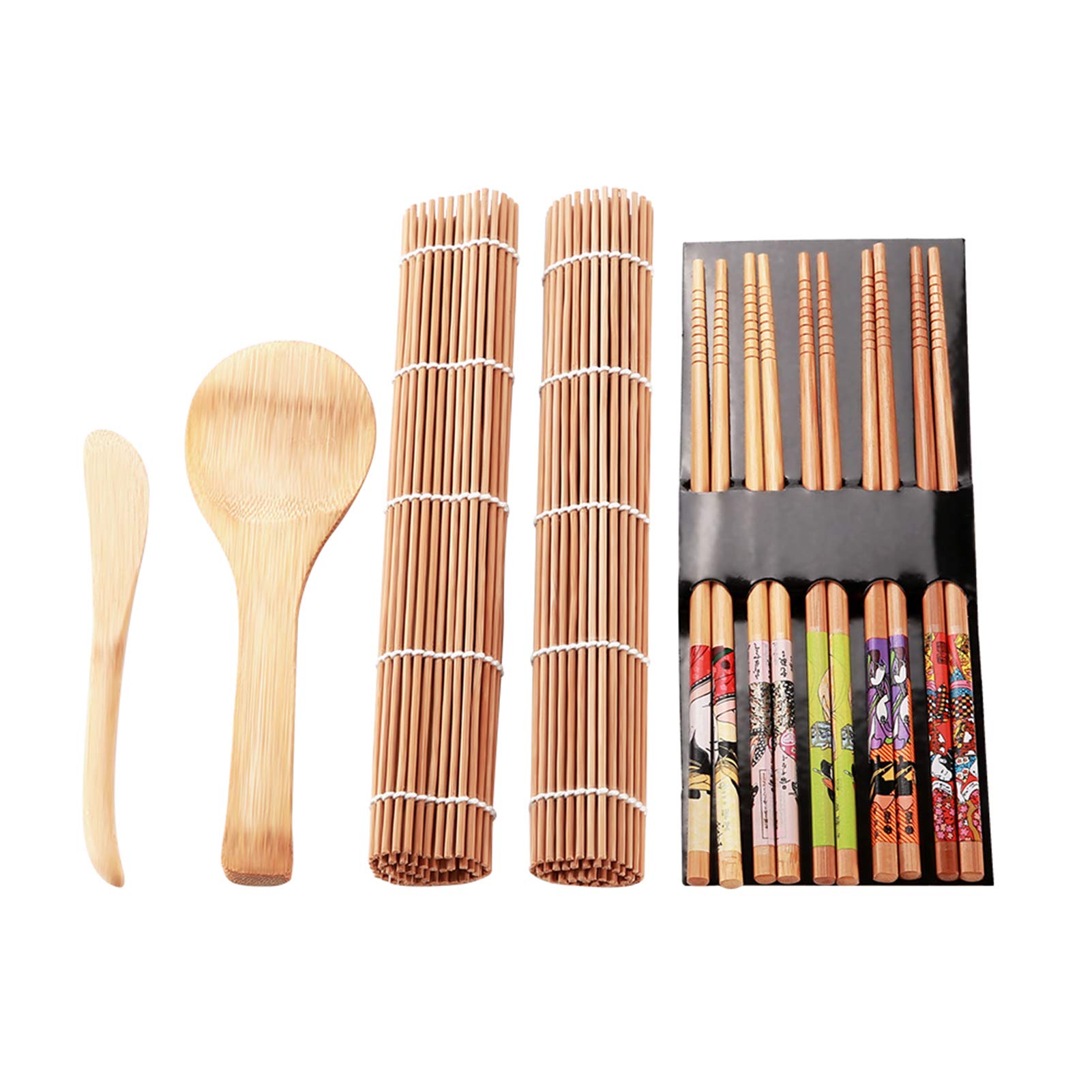 Premium Bamboo Sushi Making Kit - Complete DIY Sushi Roll Set with Rolling Mat, Chopsticks, Rice Spreader & Paddles for Homemade Japanese Cuisine | Perfect for Dinner Parties, Cooking Classes & Family Fun Nights