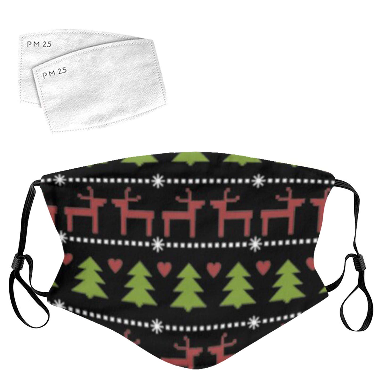 Christmas Face Masks for Adults - Reusable Washable with Filter Print | Holiday Protection for Men & Women