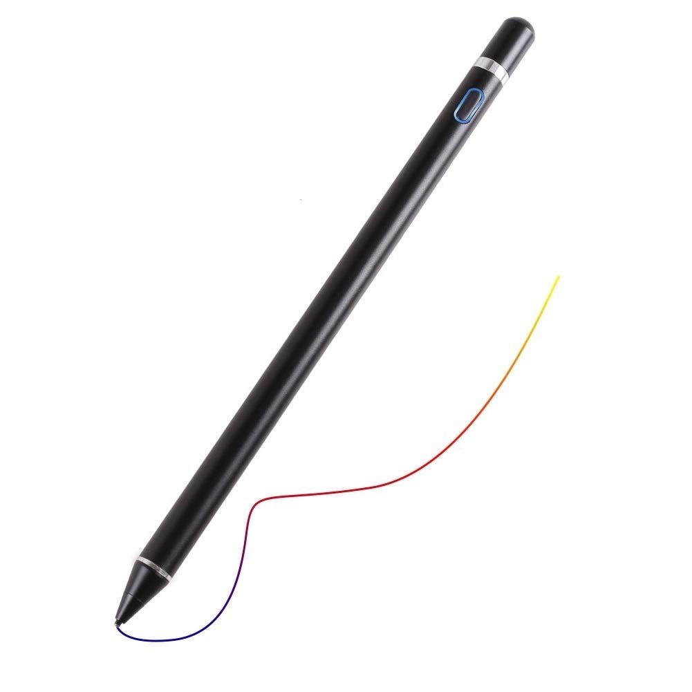 Premium Rechargeable Stylus Pen for Apple iPad & iPhone - 1.5mm Fine Point Active Pencil Compatible with Most Touchscreen Tablets & Android Devices (Black) | Perfect for Digital Art, Note-Taking & Precise Screen Navigation