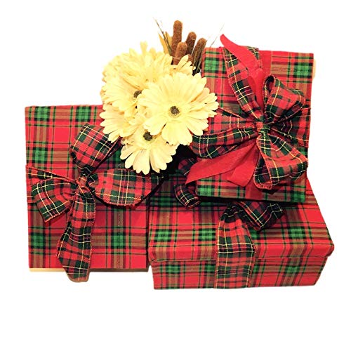 Festive Plaid Christmas Gift Box with Lids - Holiday Present Wrapping & Storage Solution for Parties, Home Decor, and Thoughtful Gifting