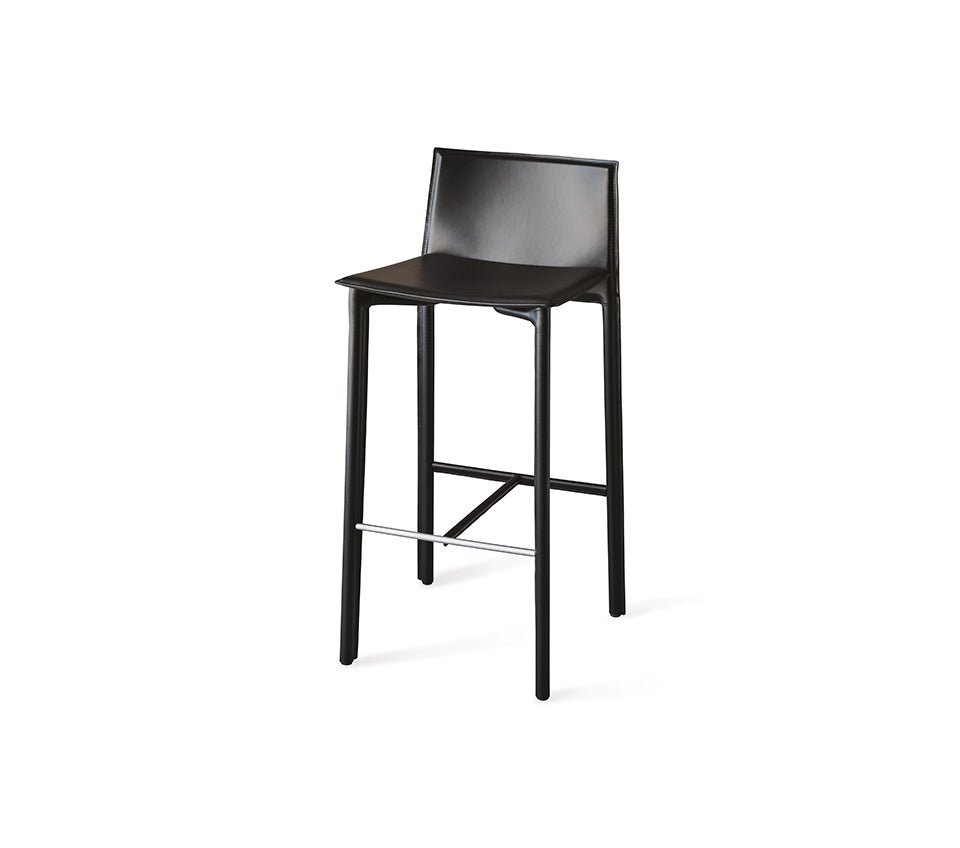 Cattelan Cliff Stool - Modern Bar Stool with Metal Frame & Upholstered Seat - Perfect for Kitchen Island, Breakfast Bar & Home Decor