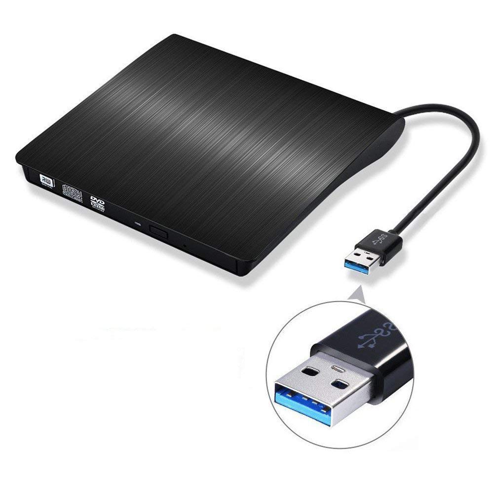 Ultra Slim External USB 3.0 CD/DVD-RW Drive Burner Player for MacBook Pro/Air, iMac, PC & Laptop - Perfect for Data Backup, Movie Playback & Software Installation