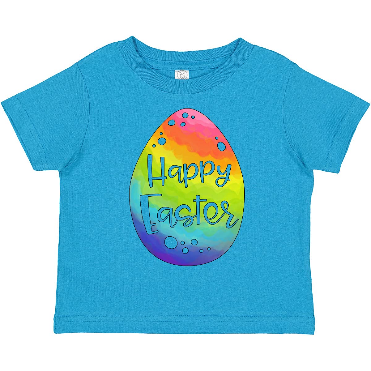 Inktastic Happy Easter Rainbow Easter Egg Toddler T-Shirt - Cute Easter Outfit for Boys & Girls - Perfect for Easter Egg Hunts & Spring Celebrations