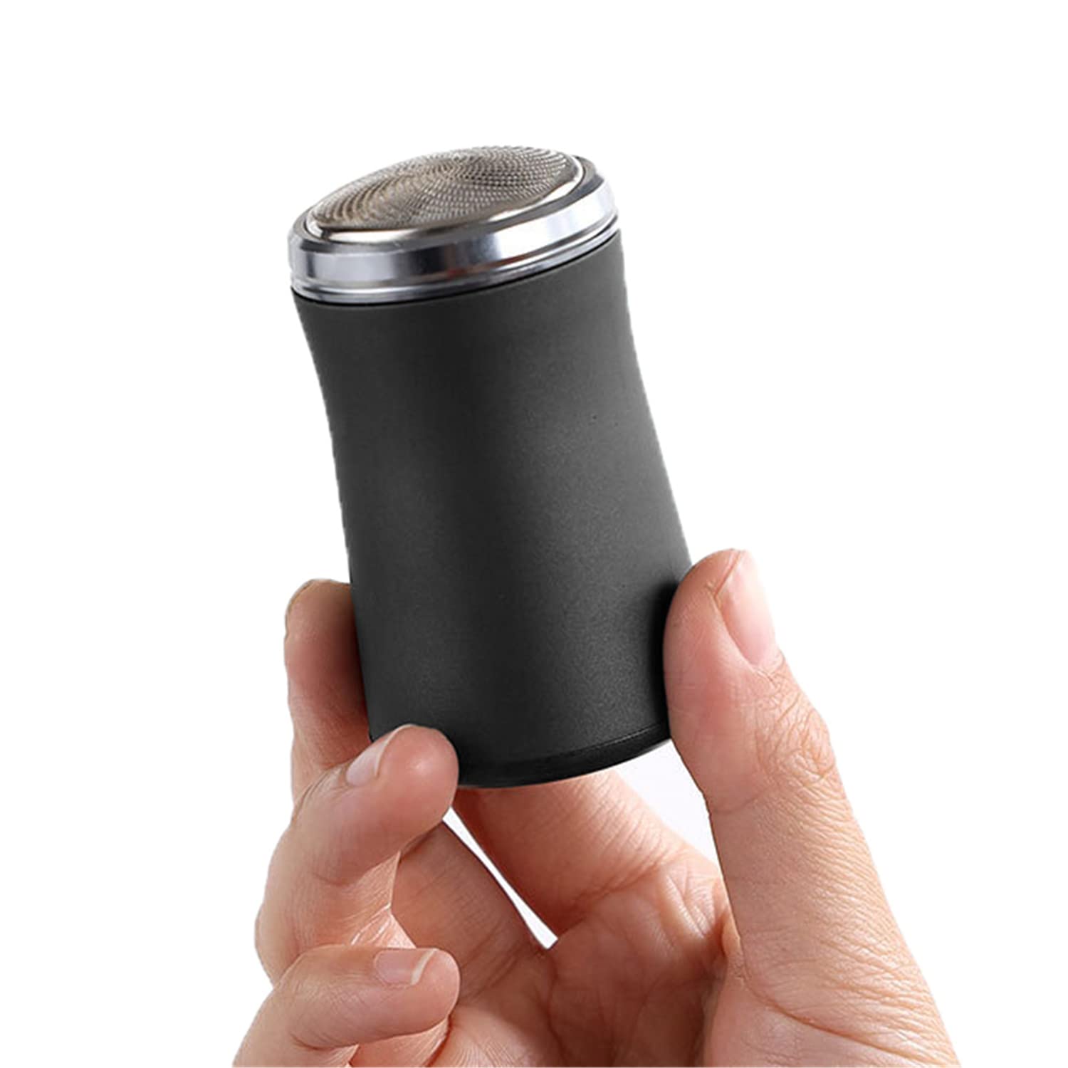 Donlinon Pocket Size Washable Electric Razor for Men - Waterproof Travel Shaver, Mini Rechargeable Rotary Shaver with USB Charging, Portable Electric Shaver for Beard & Facial Hair (Black) - Perfect for Travel, Gym, Office & Daily Grooming