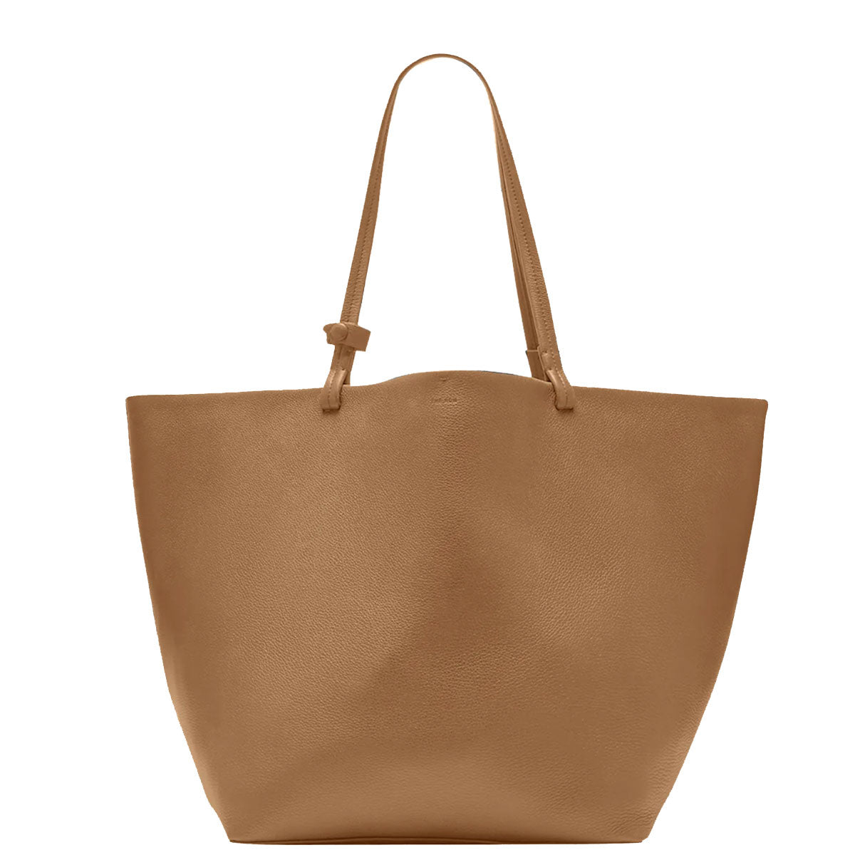 Premium Leather Park Tote Bag - Genuine Three-Grained Cinnamon Brown - Perfect for Work, Travel & Everyday Carry