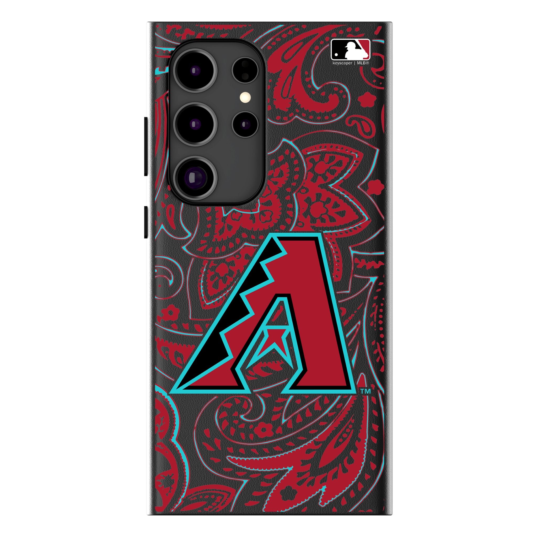 Arizona Diamondbacks Paisley Pattern MagSafe Compatible Phone Case for Samsung Galaxy S23/S22/S21 - Perfect for Baseball Fans & Game Day Protection