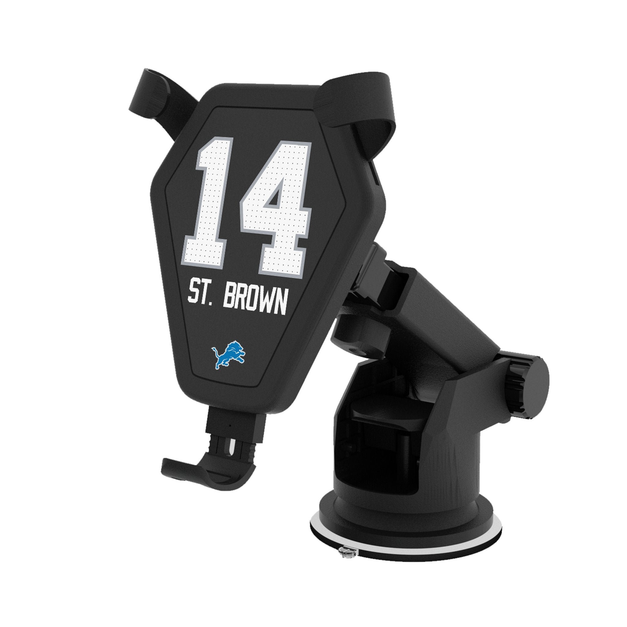 Amon Ra St. Brown Detroit Lions 14 Wireless Car Charger - Fast Charging Phone Mount for iPhone & Android - Perfect for Road Trips & Commuting