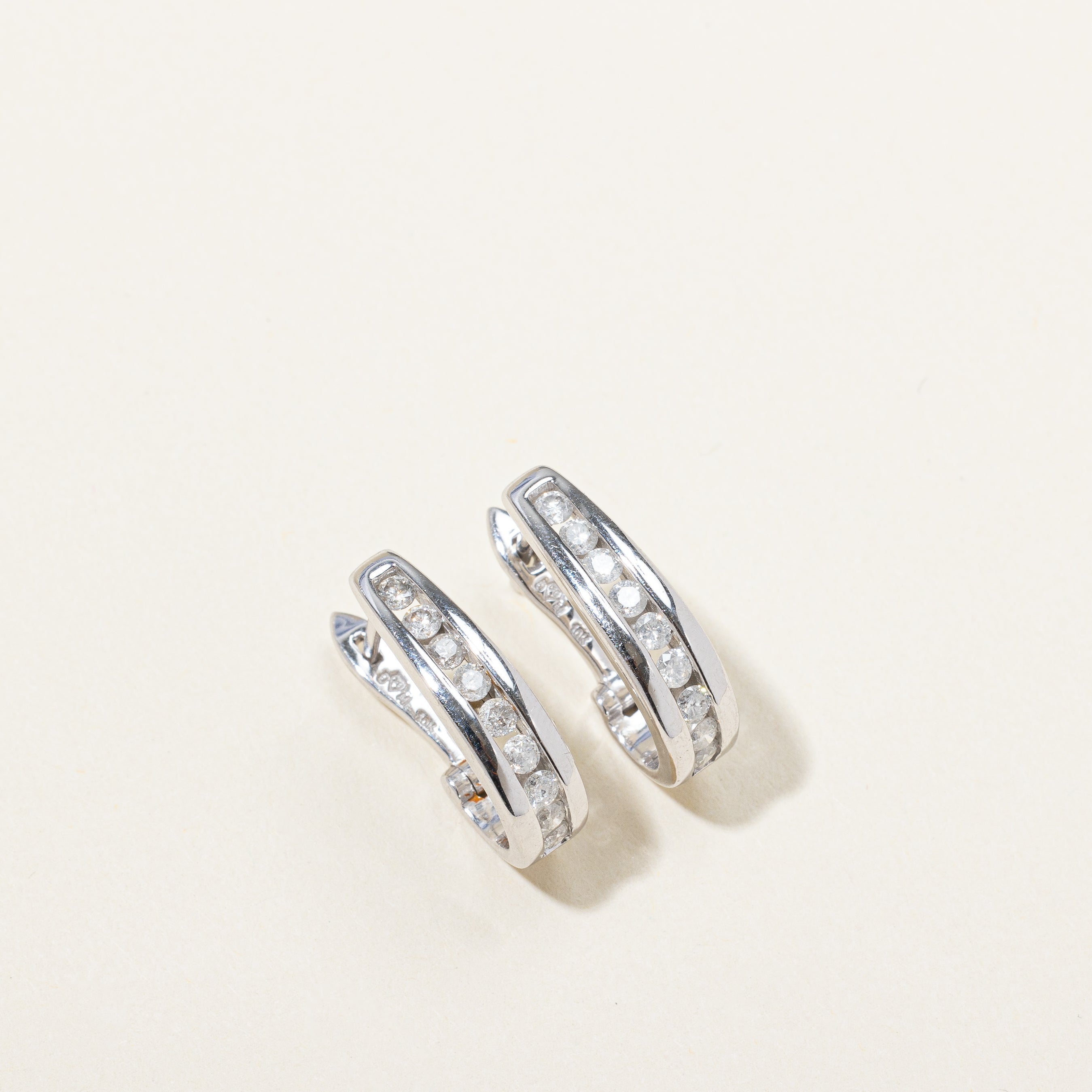 0.63ctw Diamond Huggie Earrings for Women - 14K Gold Hoop Earrings for Everyday Wear & Special Occasions