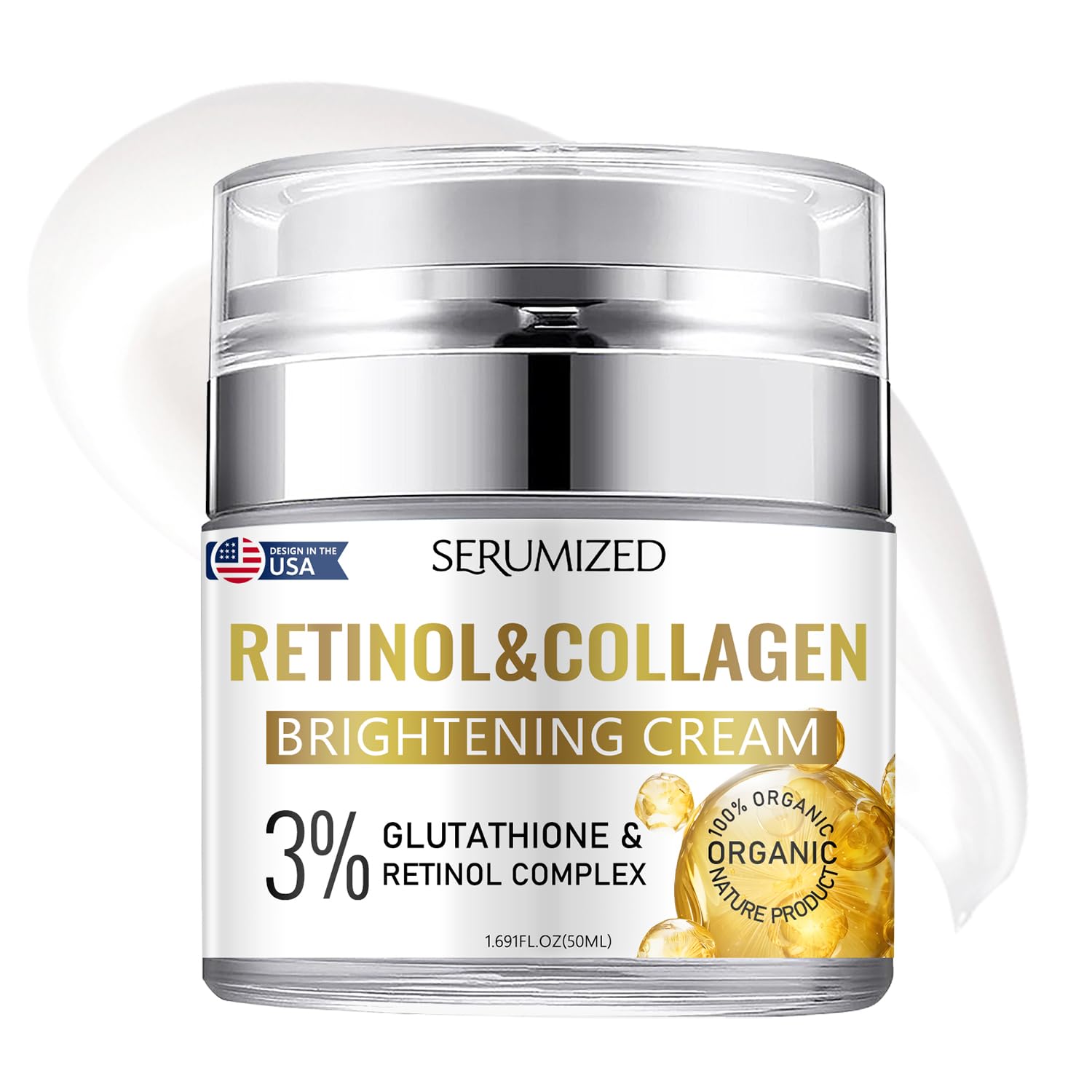 Retinol Cream for Face - Anti Aging & Wrinkle Moisturizer with Collagen for Women & Men, Day & Night Facial Care for Face & Neck (1.69 Fl Oz/50ml) - Perfect for Daily Skincare Routine & Anti-Aging Treatment