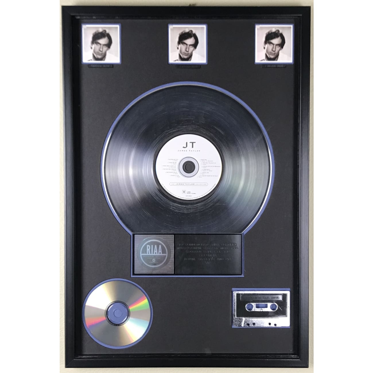 James Taylor J.T. RIAA 3x Platinum Award - Certified Framed Music Memorabilia for Home Decor & Music Lovers Collection