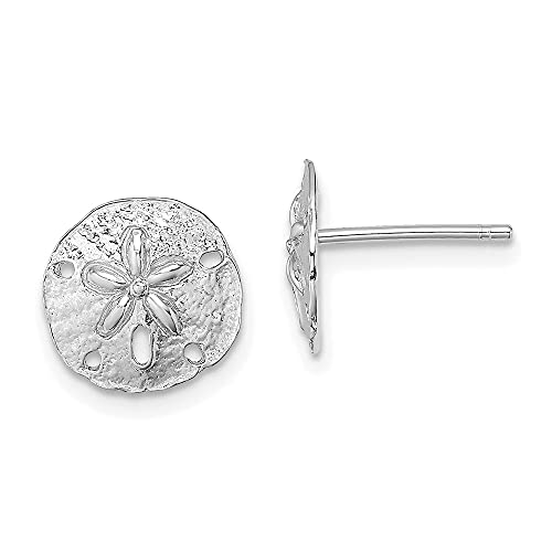14K Gold Polished Mini Sand Dollar Stud Earrings - Dainty Fine Jewelry for Women & Girls - Perfect for Beach Weddings, Vacation Accessories & Everyday Wear
