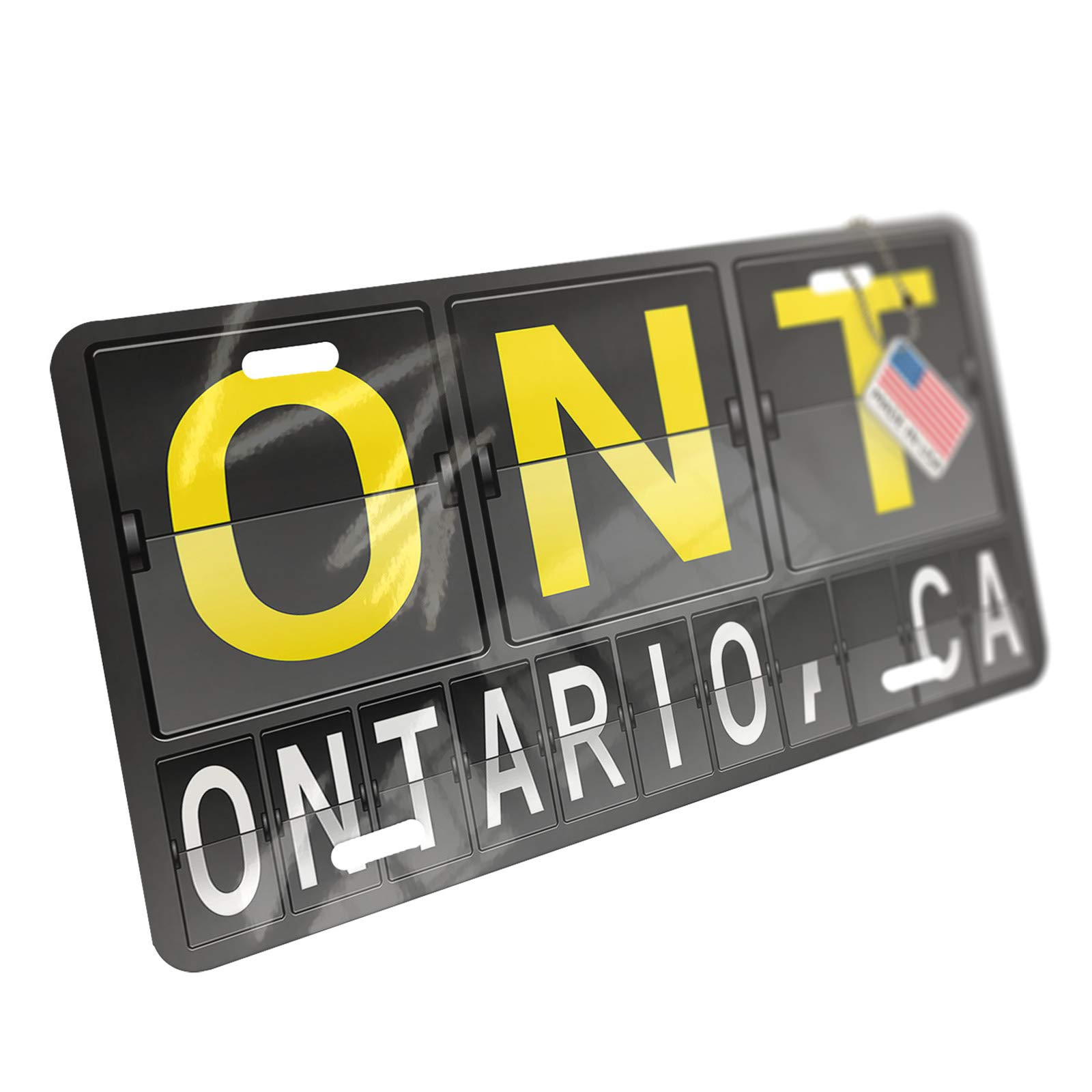ONT Airport Code Aluminum License Plate for Ontario, CA - Perfect for Car Enthusiasts & Travel Souvenirs