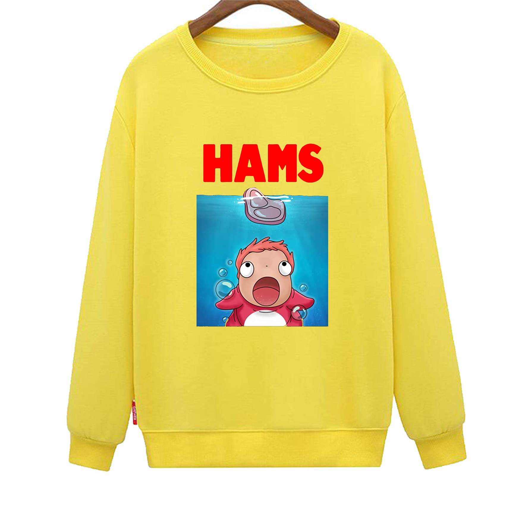 Funny Ponyo Anime Sweatshirt for Women - Cute Studio Ghibli Inspired Pullover | Perfect for Cosplay, Casual Wear & Anime Lovers