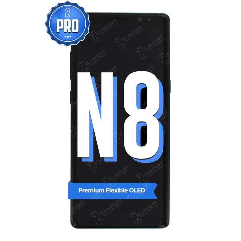 Original Samsung Galaxy Note 8 LCD Screen Replacement with Frame - Full Assembly Kit for DIY Repair - Perfect for Cracked or Damaged Displays (Home, Office & Travel Use)
