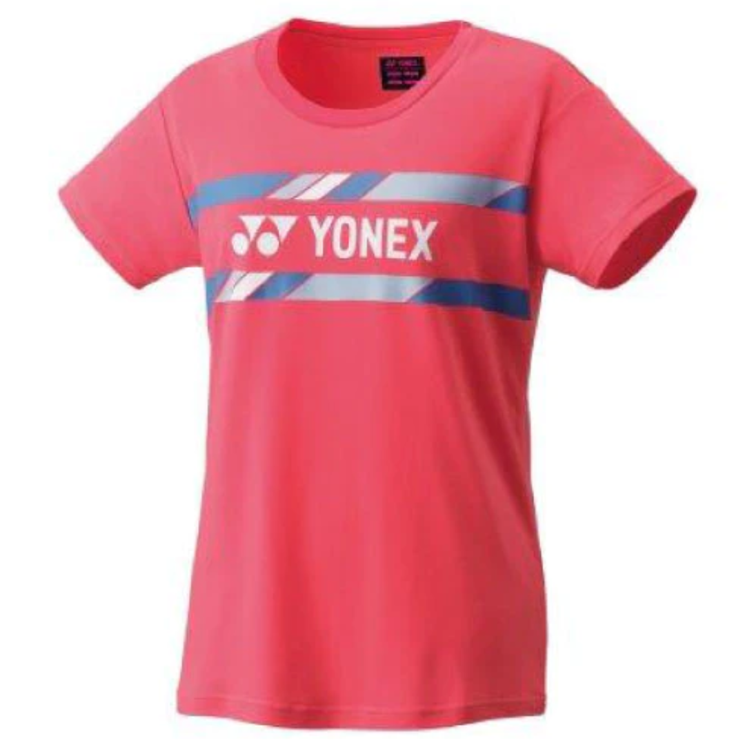 Yonex 2021 Women's Tennis T-Shirt - Breathable Quick-Dry Performance Shirt for Women in Coral Red | Perfect for Tennis Matches & Casual Wear