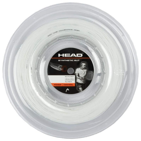 Head Synthetic Gut 16/1.30 Tennis String Reel (White) - Premium Tennis Racket Strings for Durability & Performance - Perfect for Recreational & Competitive Players