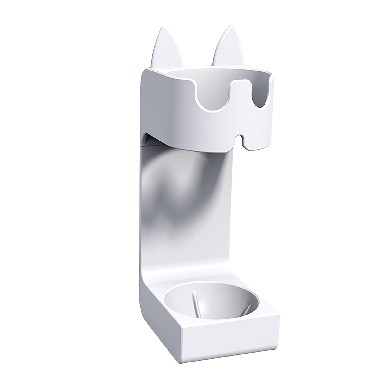 Electric Cat-Shaped Toothbrush Holder - Cute Toothbrush Stand for Bathroom Countertop, Sink or Vanity - White Toothbrush Organizer for Kids & Adults - Perfect Bathroom Accessory for Home, Dorm or Travel