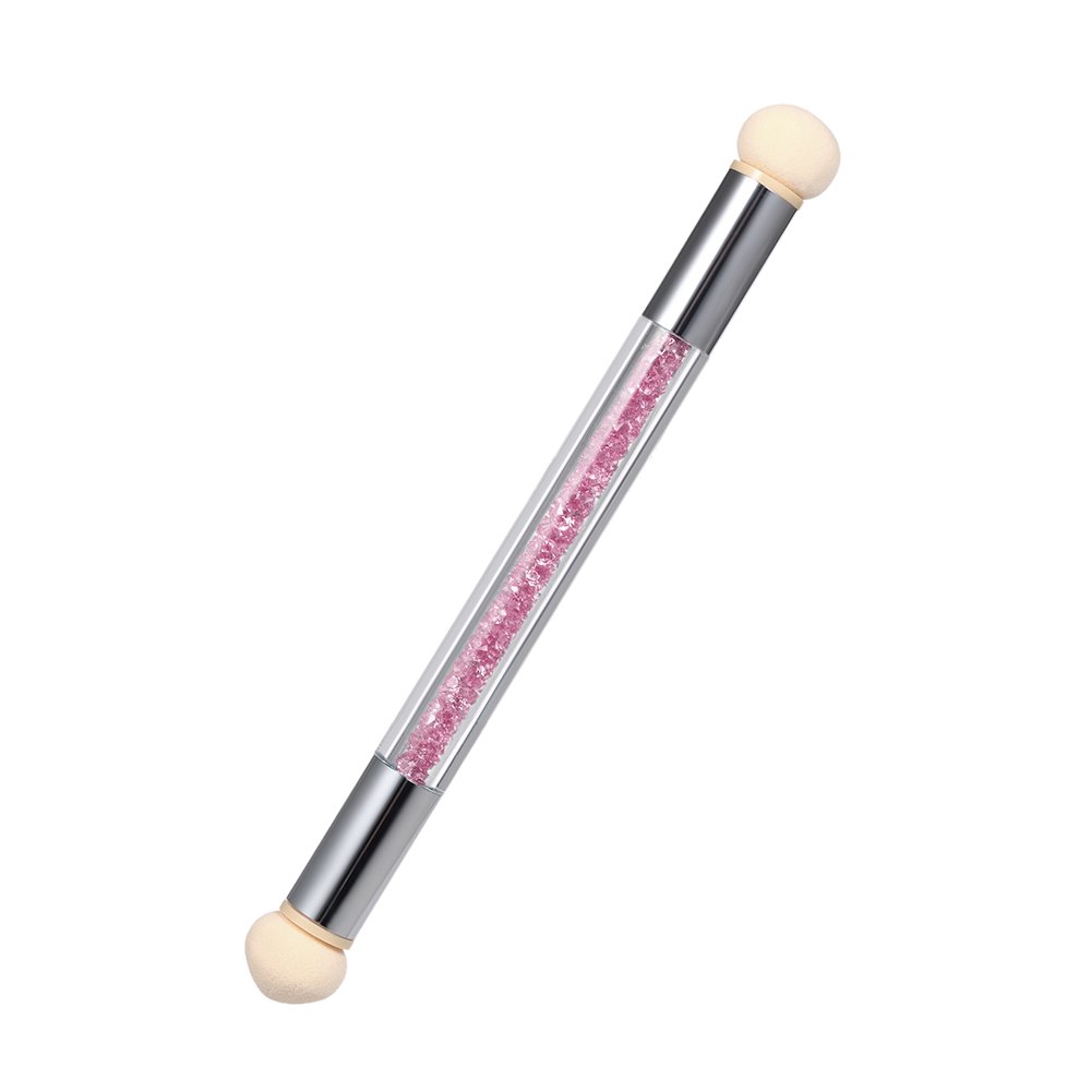 Tickas Double-Ended Nail Art Brush - Professional Acrylic Nail Gradient Sponge & Powder Brush for Ombre Manicure | Perfect for Salon, Home DIY & Nail Art Enthusiasts