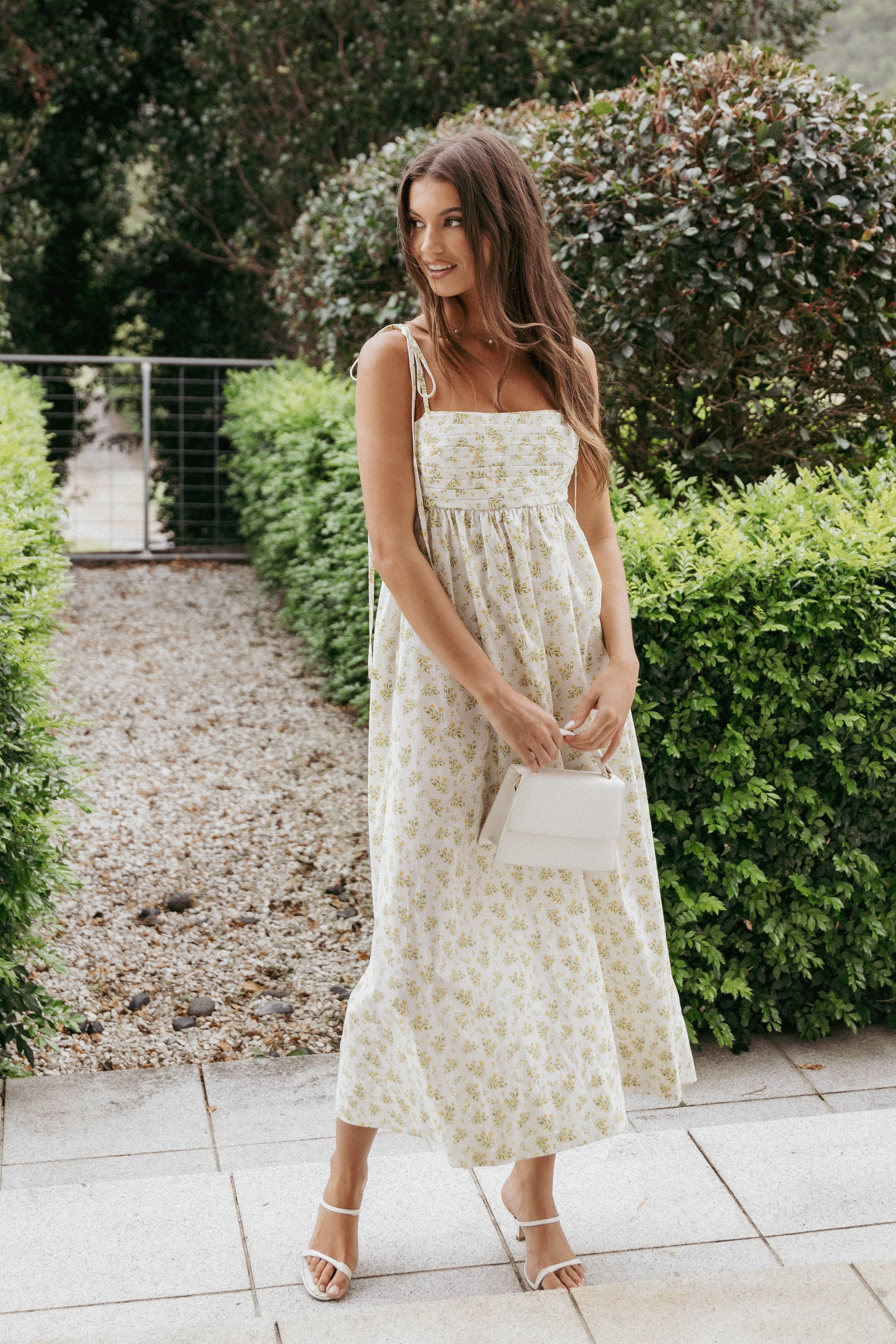 Ashtyn Women's Maxi Dress - Yellow Floral Print Summer Beach Dress for Vacation, Party & Casual Wear