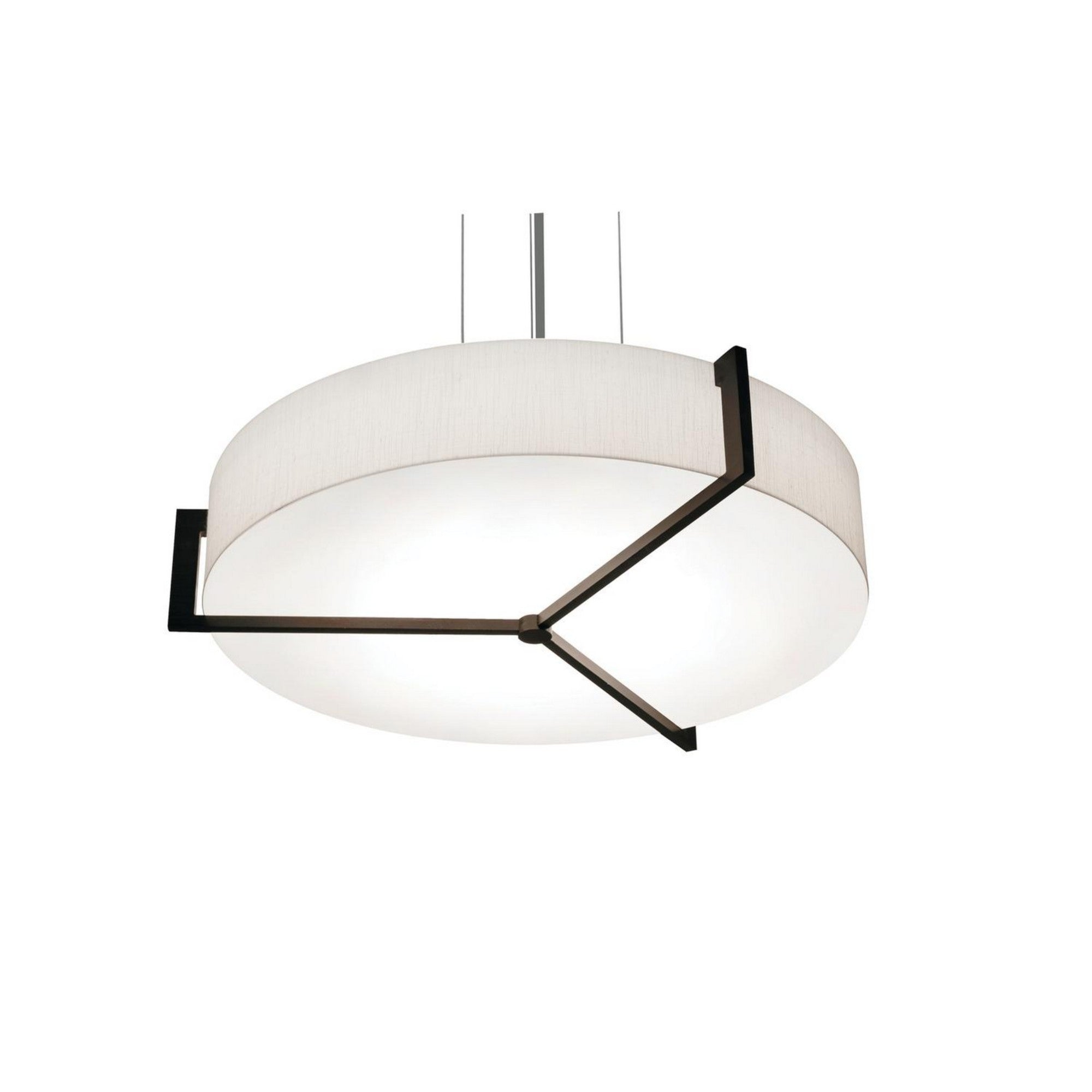 Apex 21 3-Light Pendant Lighting Fixture with Linen White & Espresso Shades - Perfect for Kitchen Island, Dining Room, and Modern Farmhouse Decor