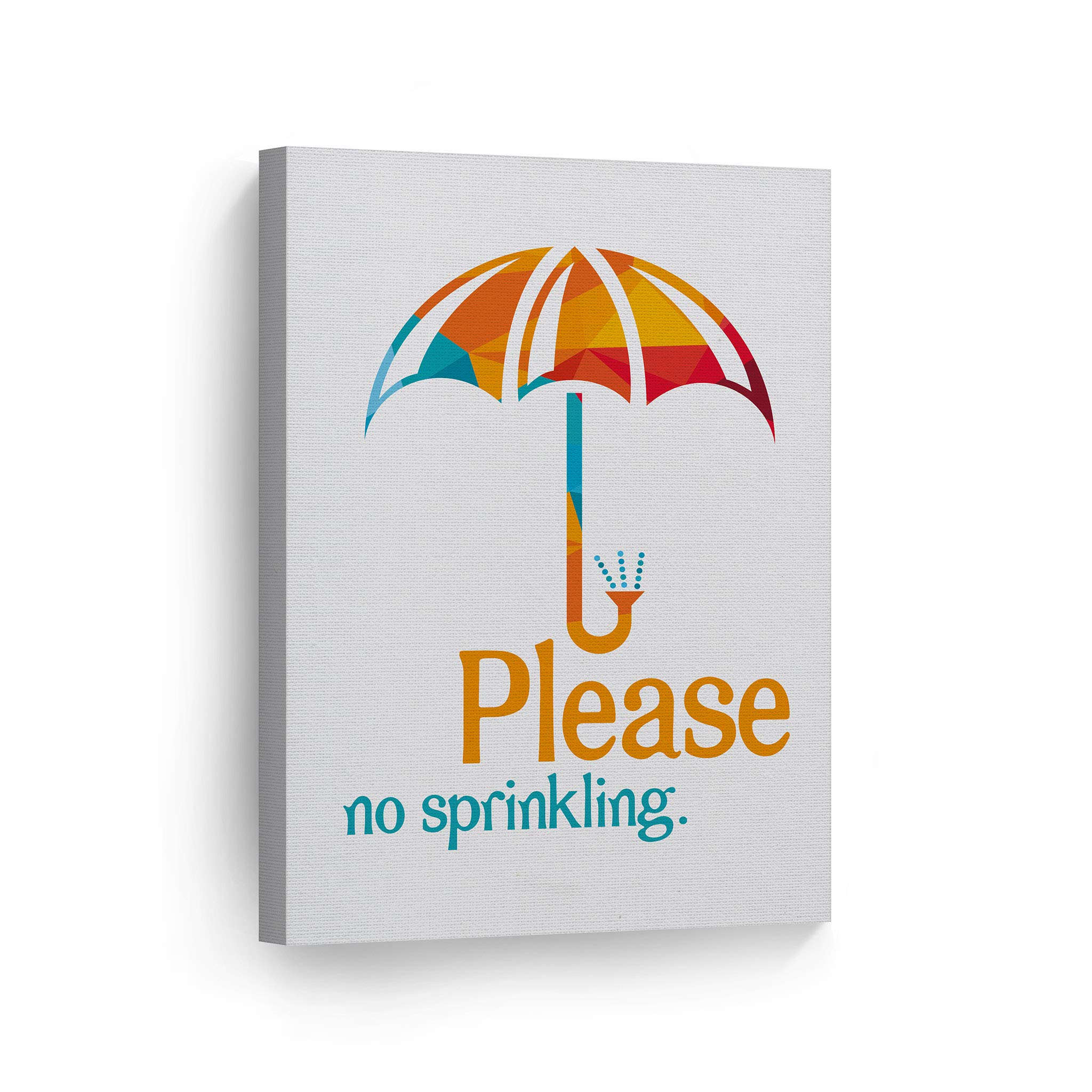Funny No Sprinkles Bathroom Sign Canvas Print - 12x8 Wall Art for Home Decor