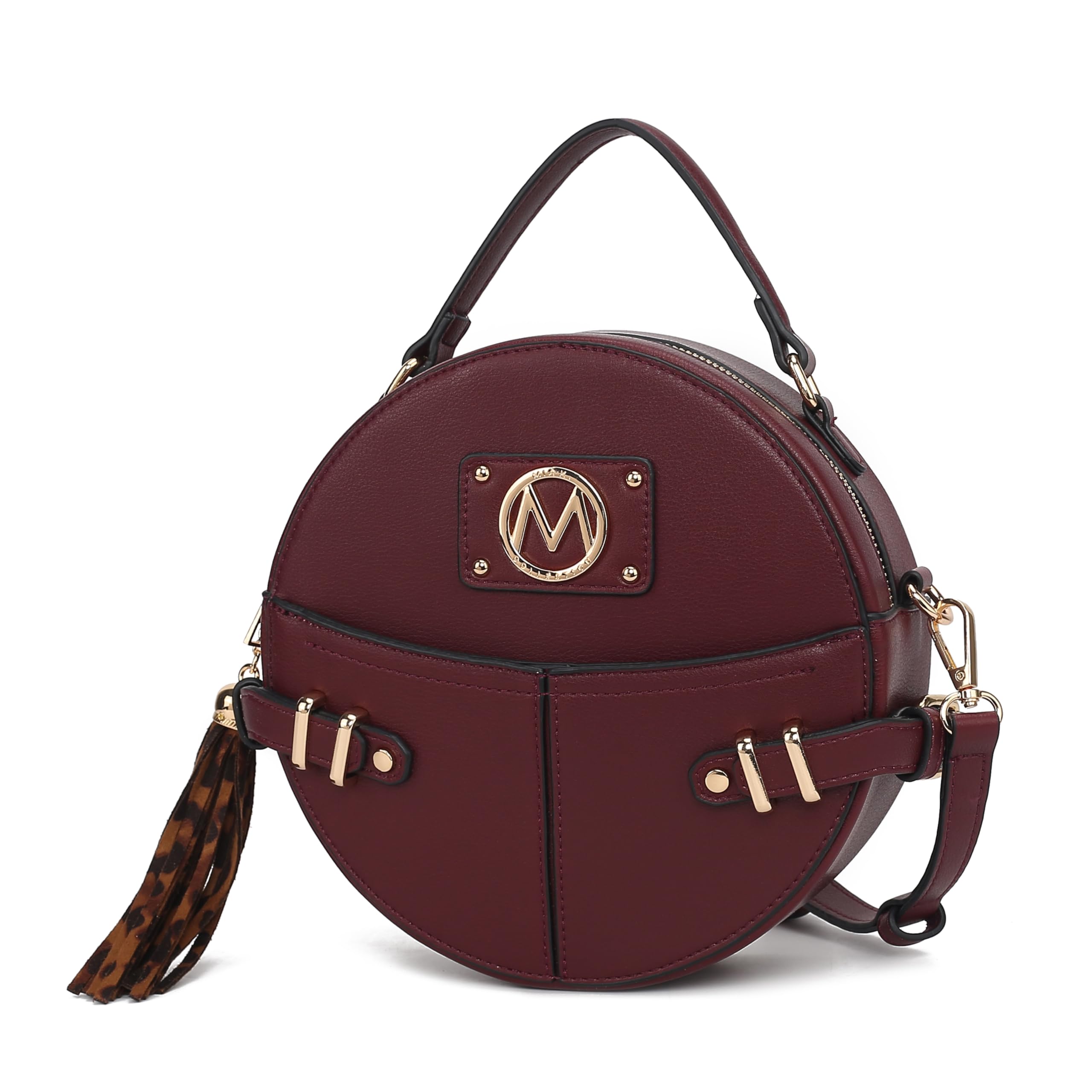 MKF Collection Vegan Leather Round Crossbody Bag for Women - Stylish Circle Shoulder Purse by Mia K | Perfect for Casual Outings, Date Nights & Travel Accessories