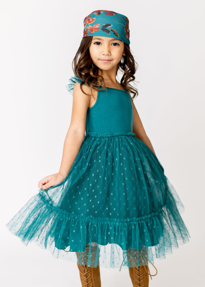 Stylish Leigh Teal Dress for Women - Elegant Flowy Midi Dress for Casual Outings, Parties & Summer Events