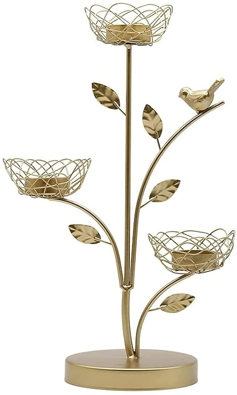 XUERUIGANG Elegant Gold Metal Candle Holder for Tall Pillar & Taper Candles - Modern Iron Candle Stand for Dining Table, Wedding Centerpiece, Party Decor, Home Display - Perfect for Romantic Dinners, Holiday Decorations & Special Occasions