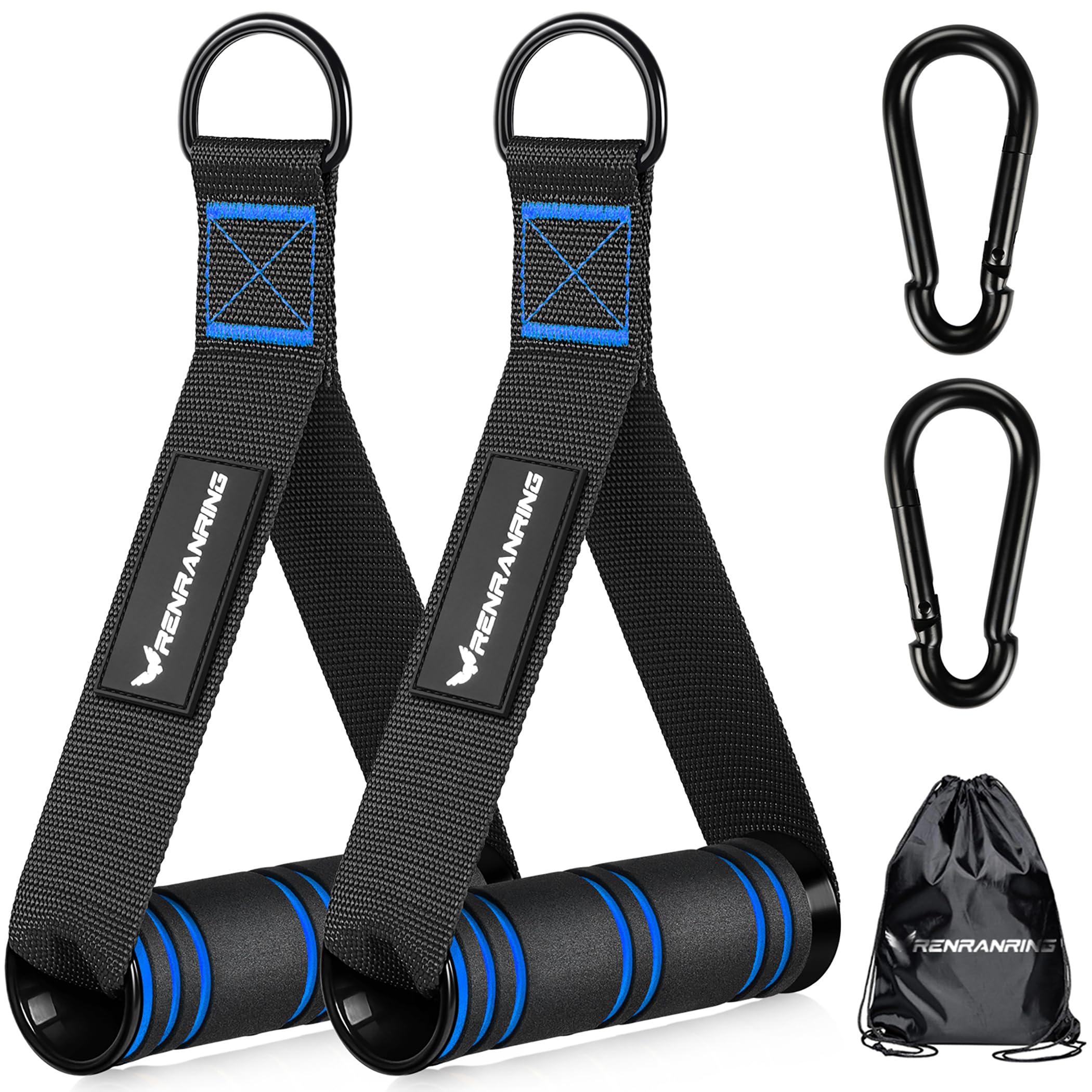 RENRANRING Gym Exercise Handles - Replacement Cable Machine Attachments for Pulleys, Resistance Bands & Strength Training - Pull Down Workout Accessories for Home Gym - Perfect for CrossFit, Weightlifting & Functional Training