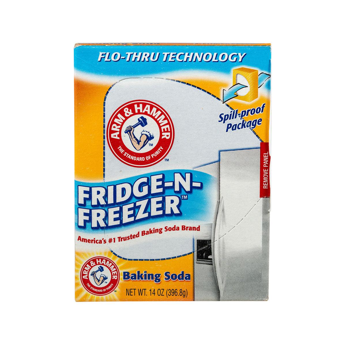 ARM & HAMMER Baking Soda for Refrigerator & Freezer Odor Absorber (14oz) - Natural Deodorizer for Fresh Fridge, Eliminates Food Smells